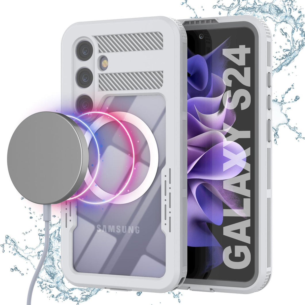 Funda impermeable Galaxy S24 Ultra [Serie Alpine 2.0] [Ajuste Delgado] [Certificado IP68] [Resistente a los golpes] [Blanco]