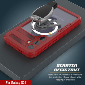 Funda Impermeable Galaxy S24 Ultra [Serie Alpine 2.0] [Ajuste Delgado] [Certificado IP68] [A prueba de golpes] [Rojo]