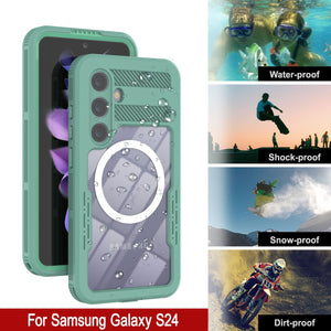 Funda impermeable Galaxy S24 Ultra [Serie Alpine 2.0] [Ajuste delgado] [Certificado IP68] [Resistente a los golpes] [Verde azulado]