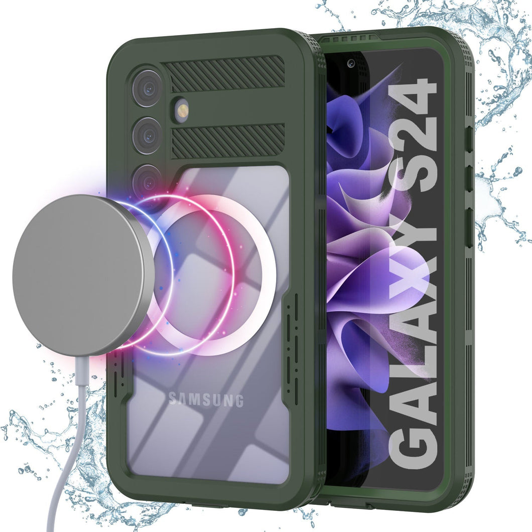 Funda impermeable Galaxy S24 Ultra [Serie Alpine 2.0] [Ajuste Delgado] [Certificación IP68] [Resistente a los golpes] [Verde claro]