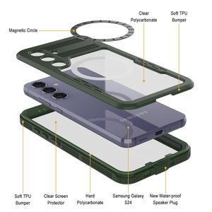 Funda impermeable Galaxy S24 Ultra [Serie Alpine 2.0] [Ajuste Delgado] [Certificación IP68] [Resistente a los golpes] [Verde claro]