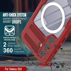 Funda Impermeable Galaxy S24 Ultra [Serie Alpine 2.0] [Ajuste Delgado] [Certificado IP68] [A prueba de golpes] [Rojo]