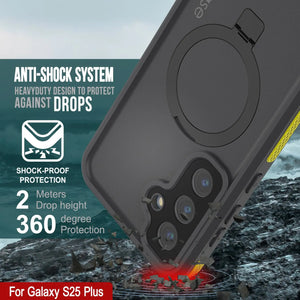 Galaxy S25 Plus Case impermeable [Serie Kickstud 2.0] Cubierta IP68 protectora con protector de pantalla y Kickstand [amarillo]