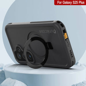 Galaxy S25 Plus Case impermeable [Serie Kickstud 2.0] Cubierta IP68 protectora con protector de pantalla y Kickstand [negro]