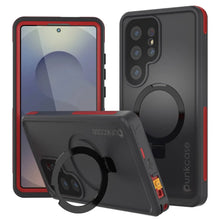 Cargar imagen en el visor de la galería, Galaxy S25 Ultra Waterproof Case [Serie Kickstud 2.0] Cubierta IP68 protectora con protector de pantalla y Kickstand [rojo]
