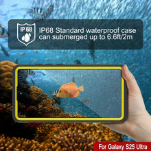 Cargar imagen en el visor de la galería, Galaxy S25 Ultra Waterproof Case [Serie Kickstud 2.0] Cubierta IP68 protectora con protector de pantalla y Kickstand [amarillo]
