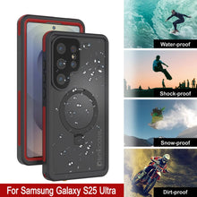 Cargar imagen en el visor de la galería, Galaxy S25 Ultra Waterproof Case [Serie Kickstud 2.0] Cubierta IP68 protectora con protector de pantalla y Kickstand [rojo]
