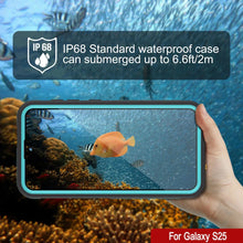 Load image into Gallery viewer, Case impermeable Galaxy S25 [Serie Kickstud 2.0] Cubierta IP68 protectora con protector de pantalla y Kickstand [verde azulado]
