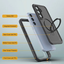 Load image into Gallery viewer, Case impermeable Galaxy S25 [Serie Kickstud 2.0] Cubierta IP68 protectora con protector de pantalla y Kickstand [Gray]
