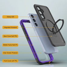 Load image into Gallery viewer, Case impermeable Galaxy S25 [Serie Kickstud 2.0] Cubierta IP68 protectora con protector de pantalla y Kickstand [Purple]
