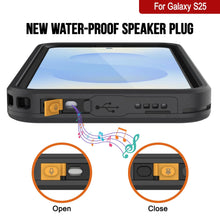 Load image into Gallery viewer, Case impermeable Galaxy S25 [Serie Kickstud 2.0] Cubierta IP68 protectora con protector de pantalla y Kickstand [negro]
