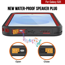 Load image into Gallery viewer, Case impermeable Galaxy S25 [Serie Kickstud 2.0] Cubierta IP68 protectora con protector de pantalla y Kickstand [rojo]

