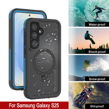 Load image into Gallery viewer, Case impermeable Galaxy S25 [Serie Kickstud 2.0] Cubierta IP68 protectora con protector de pantalla y Kickstand [azul]
