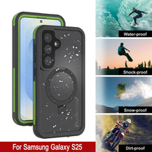 Load image into Gallery viewer, Case impermeable Galaxy S25 [Serie Kickstud 2.0] Cubierta IP68 protectora con protector de pantalla y Kickstand [verde]
