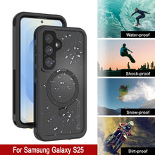 Load image into Gallery viewer, Case impermeable Galaxy S25 [Serie Kickstud 2.0] Cubierta IP68 protectora con protector de pantalla y Kickstand [negro]
