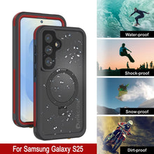 Load image into Gallery viewer, Case impermeable Galaxy S25 [Serie Kickstud 2.0] Cubierta IP68 protectora con protector de pantalla y Kickstand [rojo]

