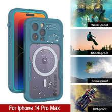 Cargar imagen en el visor de la galería, Funda impermeable para iPhone 14 Pro Max [Serie Alpine 2.0] [Ajuste fino] [Certificado IP68] [A prueba de golpes] [Azul].
