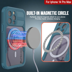 Funda impermeable para iPhone 14 Pro Max [Serie Alpine 2.0] [Ajuste fino] [Certificado IP68] [A prueba de golpes] [Azul].