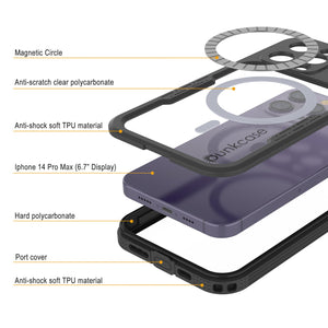 Funda resistente al agua para iPhone 14 Pro Max [Serie Alpine 2.0] [Ajuste Slim] [Certificación IP68] [Resistente a los golpes] [Negra]