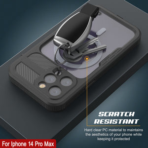 Funda resistente al agua para iPhone 14 Pro Max [Serie Alpine 2.0] [Ajuste Slim] [Certificación IP68] [Resistente a los golpes] [Negra]