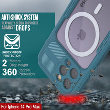 Cargar imagen en el visor de la galería, Funda impermeable para iPhone 14 Pro Max [Serie Alpine 2.0] [Ajuste fino] [Certificado IP68] [A prueba de golpes] [Azul].
