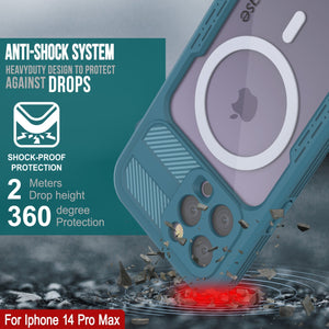 Funda impermeable para iPhone 14 Pro Max [Serie Alpine 2.0] [Ajuste fino] [Certificado IP68] [A prueba de golpes] [Azul].
