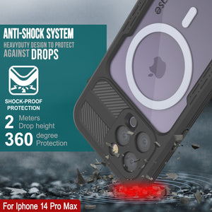Funda resistente al agua para iPhone 14 Pro Max [Serie Alpine 2.0] [Ajuste Slim] [Certificación IP68] [Resistente a los golpes] [Negra]
