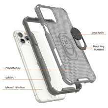 Load image into Gallery viewer, PunkCase para iPhone 11 Pro Max Funda [Serie Magnetix 2.0] Funda Transparente de TPU Protectora con Soporte [Gris]
