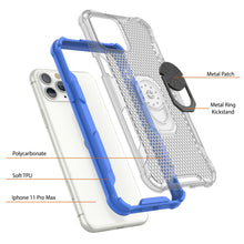 Load image into Gallery viewer, PunkCase para iPhone 11 Pro Max [Serie Magnetix 2.0] Funda Protectora Transparente de TPU con Soporte [Azul]
