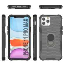 Load image into Gallery viewer, PunkCase para iPhone 11 Pro Max Funda [Serie Magnetix 2.0] Cubierta Transparente Protectora de TPU con Soporte para Teléfono [Negro]
