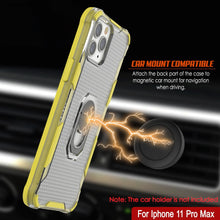 Load image into Gallery viewer, PunkCase para iPhone 11 Pro Max Funda [Serie Magnetix 2.0] Cubierta transparente protectora de TPU con soporte [Amarillo]
