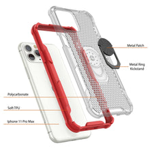 Load image into Gallery viewer, Funda PunkCase para iPhone 11 Pro Max [Serie Magnetix 2.0] Protector Transparente de TPU con Soporte [Rojo]
