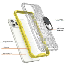 Load image into Gallery viewer, Funda PunkCase para iPhone 11 Pro [Serie Magnetix 2.0] Cubierta transparente protectora de TPU con soporte [Amarillo]
