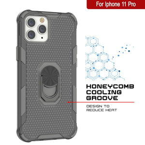 Funda PunkCase para iPhone 11 Pro [Serie Magnetix 2.0] Funda Transparente Protectora de TPU con Soporte [Gris]