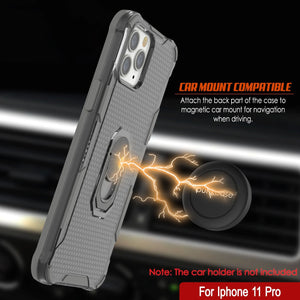 Funda PunkCase para iPhone 11 Pro [Serie Magnetix 2.0] Funda Transparente Protectora de TPU con Soporte [Gris]