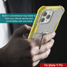 Load image into Gallery viewer, Funda PunkCase para iPhone 11 Pro [Serie Magnetix 2.0] Cubierta transparente protectora de TPU con soporte [Amarillo]
