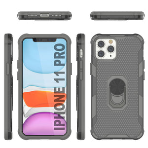 Funda PunkCase para iPhone 11 Pro [Serie Magnetix 2.0] Funda Transparente Protectora de TPU con Soporte [Gris]