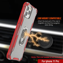 Load image into Gallery viewer, PunkCase para iPhone 11 Pro Funda [Serie Magnetix 2.0] Cubierta transparente de TPU protectora con soporte [Rojo]
