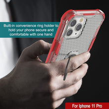 Load image into Gallery viewer, PunkCase para iPhone 11 Pro Funda [Serie Magnetix 2.0] Cubierta transparente de TPU protectora con soporte [Rojo]
