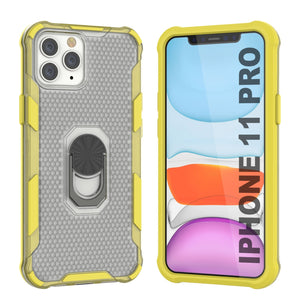 Funda PunkCase para iPhone 11 Pro [Serie Magnetix 2.0] Cubierta transparente protectora de TPU con soporte [Amarillo]