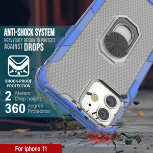 Carcasa PunkCase para iPhone 11 [Serie Magnetix 2.0] Funda transparente de TPU protectora con soporte [Azul]