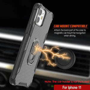 PunkCase para iPhone 11 Funda [Serie Magnetix 2.0] Cubierta Transparente de TPU Protectora con Soporte [Negro]