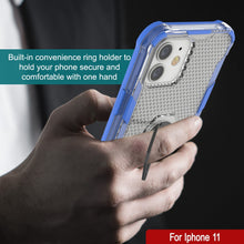 Cargar imagen en el visor de la galería, Carcasa PunkCase para iPhone 11 [Serie Magnetix 2.0] Funda transparente de TPU protectora con soporte [Azul]
