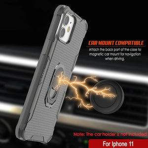 Funda PunkCase para iPhone 11 [Serie Magnetix 2.0] Funda clara de TPU protectora con soporte [Gris]