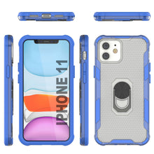 Cargar imagen en el visor de la galería, Carcasa PunkCase para iPhone 11 [Serie Magnetix 2.0] Funda transparente de TPU protectora con soporte [Azul]
