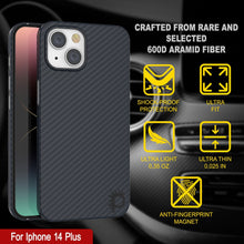 Cargar imagen en el visor de la galería, Funda de fibra de carbono Punkcase para iPhone 14 Plus [Serie AramidShield] Ultra delgada y ligera de Kevlar.
