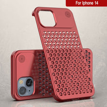 Load image into Gallery viewer, PunkCase para iPhone 14 Funda de Aleación de Aluminio [Serie Fortifier Extreme] Cubierta Ultra Duradera [Roja]
