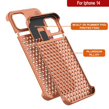 Load image into Gallery viewer, PunkCase para iPhone 14 Funda de aleación de aluminio [Serie Fortifier Extreme] Cubierta ultra resistente [Naranja]
