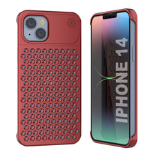 Load image into Gallery viewer, PunkCase para iPhone 14 Funda de Aleación de Aluminio [Serie Fortifier Extreme] Cubierta Ultra Duradera [Roja]
