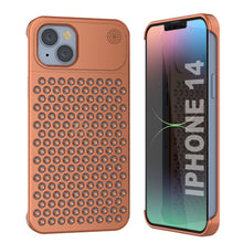 Load image into Gallery viewer, PunkCase para iPhone 14 Funda de aleación de aluminio [Serie Fortifier Extreme] Cubierta ultra resistente [Naranja]
